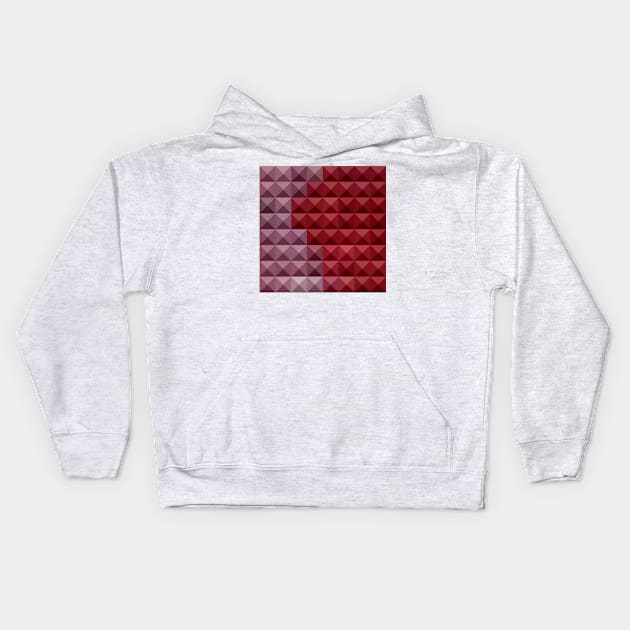 Falu Red Abstract Low Polygon Background Kids Hoodie by retrovectors